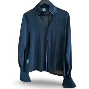 CLAUDE MONTANA Sheer Georgette Blouse